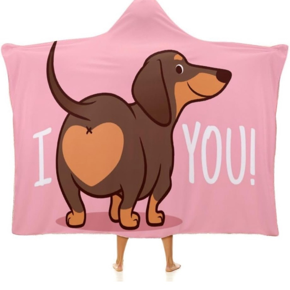 Dachshund I Love You Cute Wearable Blanket